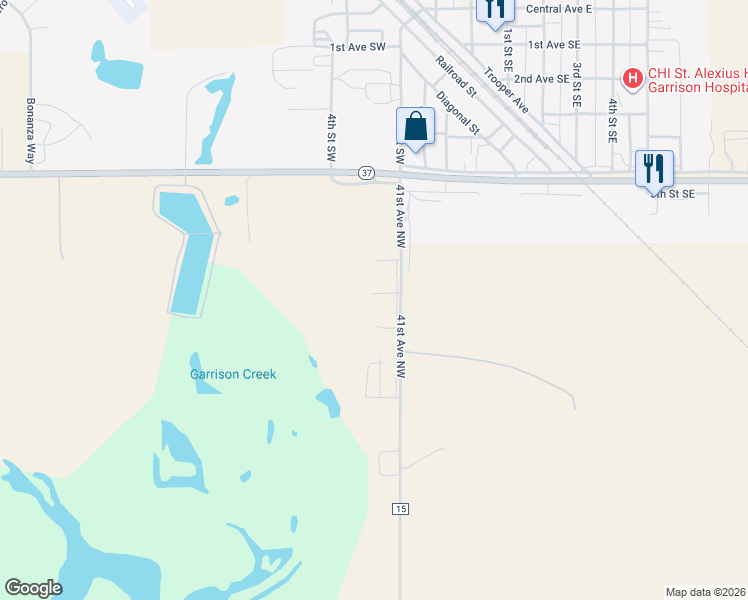 map of restaurants, bars, coffee shops, grocery stores, and more near 1571-1579 41st Avenue Northwest in Garrison