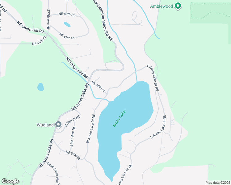 map of restaurants, bars, coffee shops, grocery stores, and more near 4020 West Ames Lake Drive Northeast in Redmond