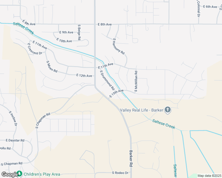 map of restaurants, bars, coffee shops, grocery stores, and more near 1420 South Drummond Road in Spokane County