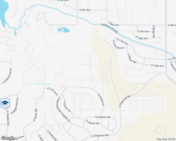 map of restaurants, bars, coffee shops, grocery stores, and more near 1604 South Morningside Heights Drive in Spokane County
