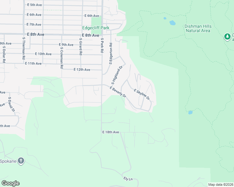 map of restaurants, bars, coffee shops, grocery stores, and more near 1307 South Center Road in Spokane Valley