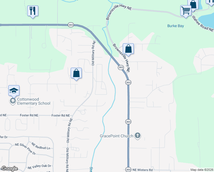 map of restaurants, bars, coffee shops, grocery stores, and more near 1294 Northeast Steele Creek Drive in Bremerton