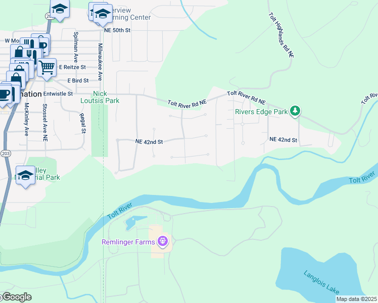 map of restaurants, bars, coffee shops, grocery stores, and more near 32910 Northeast 40th Place in Carnation