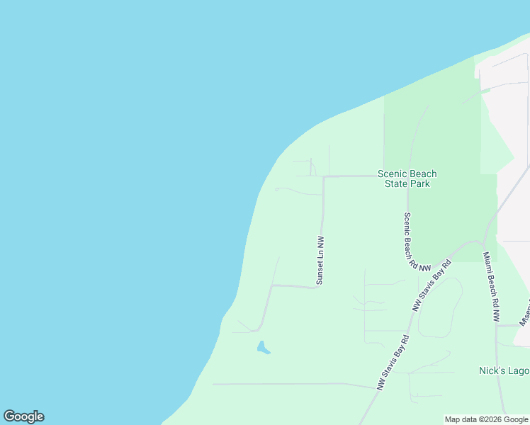 map of restaurants, bars, coffee shops, grocery stores, and more near 9007 Sunset Lane Northwest in Seabeck