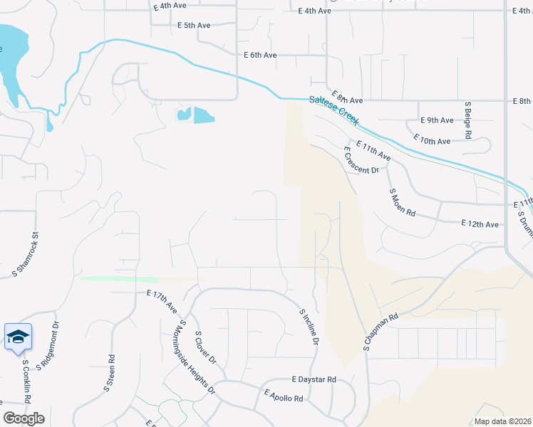 map of restaurants, bars, coffee shops, grocery stores, and more near 1604 South Morningside Heights Drive in Spokane County