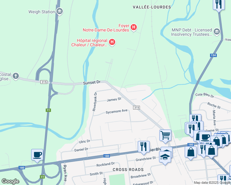 1717 Sunset Drive, Bathurst NB Walk Score