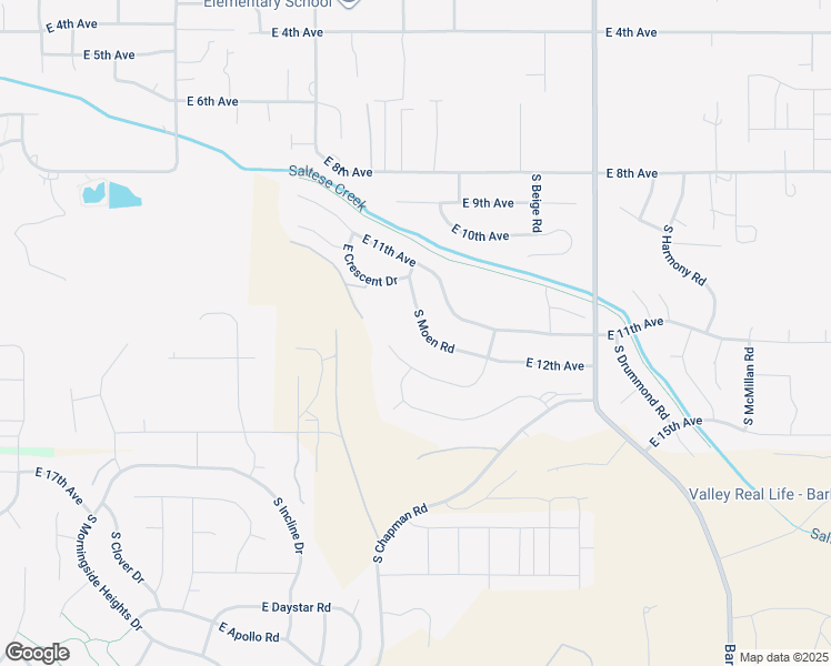 map of restaurants, bars, coffee shops, grocery stores, and more near 1128 South Moen Street in Spokane County