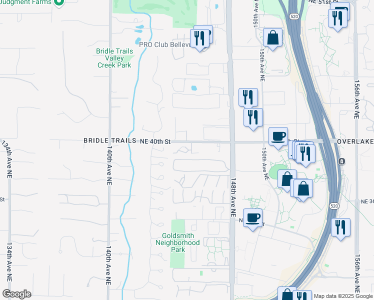 map of restaurants, bars, coffee shops, grocery stores, and more near in Bellevue