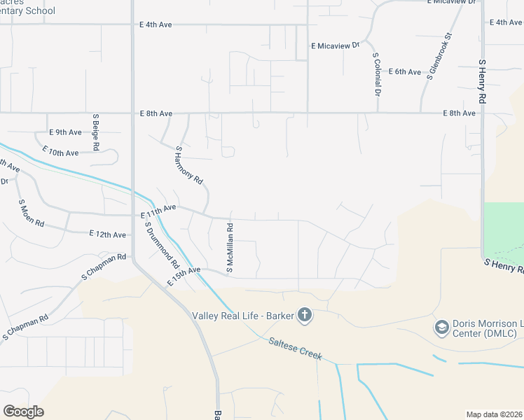 map of restaurants, bars, coffee shops, grocery stores, and more near 1031 South Kayla Court in Spokane County