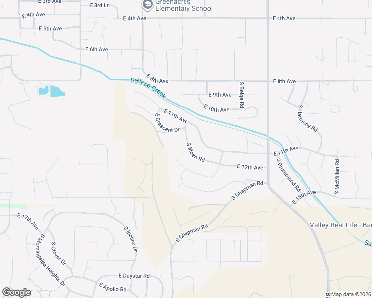 map of restaurants, bars, coffee shops, grocery stores, and more near 1120 South Moen Street in Spokane County