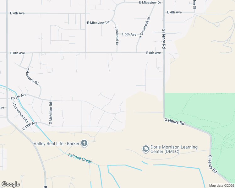 map of restaurants, bars, coffee shops, grocery stores, and more near 1029 South Colonial Drive in Spokane County