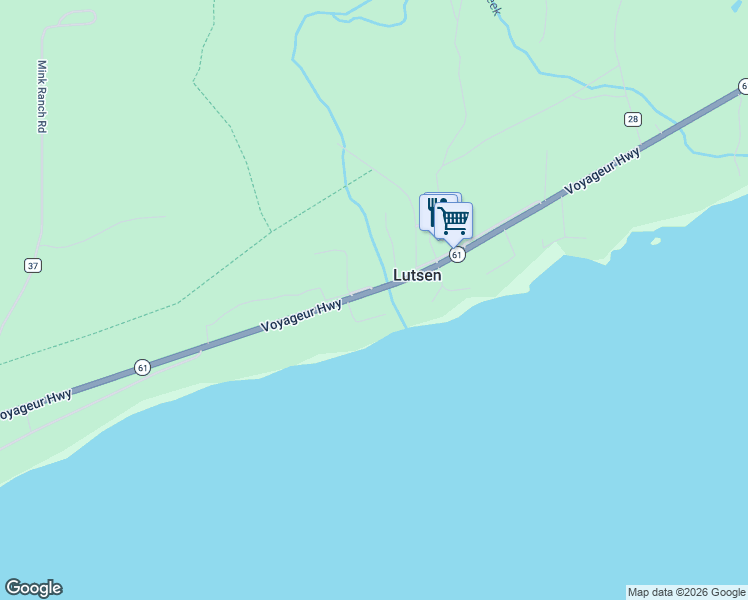 map of restaurants, bars, coffee shops, grocery stores, and more near 5362 Minnesota 61 in Lutsen
