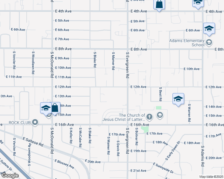 map of restaurants, bars, coffee shops, grocery stores, and more near 13712 East 12th Avenue in Spokane Valley