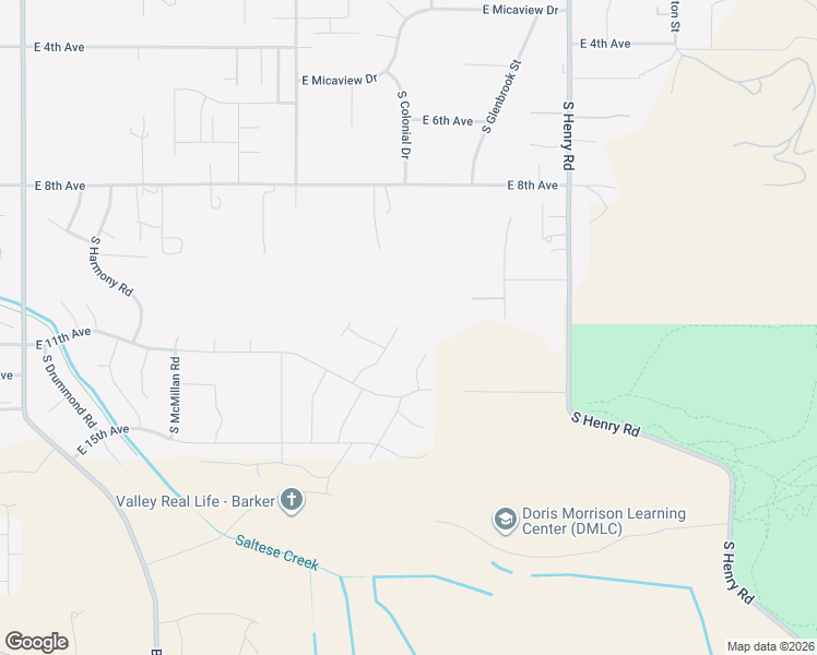 map of restaurants, bars, coffee shops, grocery stores, and more near 1029 South Colonial Drive in Spokane County