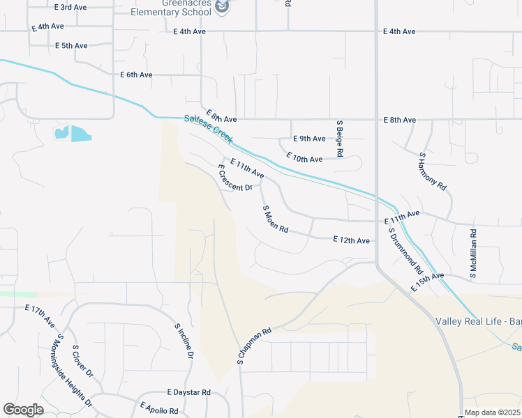 map of restaurants, bars, coffee shops, grocery stores, and more near 1120 South Moen Street in Spokane County