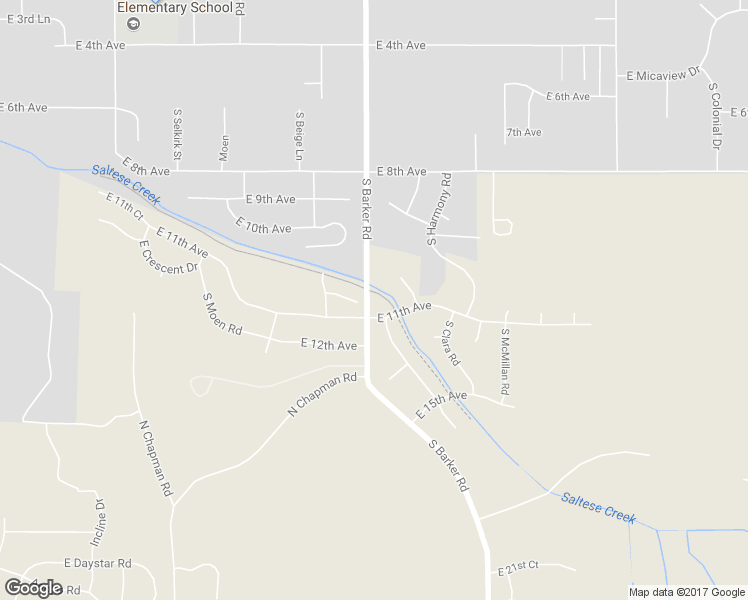 map of restaurants, bars, coffee shops, grocery stores, and more near 18715 East 11th Avenue in Spokane County