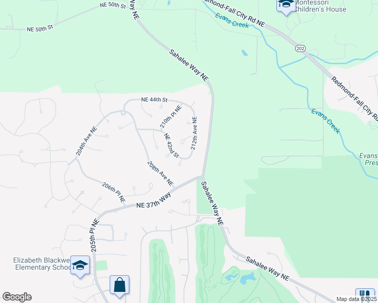 map of restaurants, bars, coffee shops, grocery stores, and more near 4203 212th Avenue Northeast in Sammamish