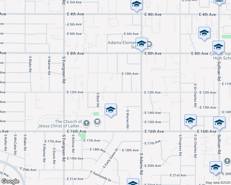 map of restaurants, bars, coffee shops, grocery stores, and more near 14408 East 12th Avenue in Spokane Valley