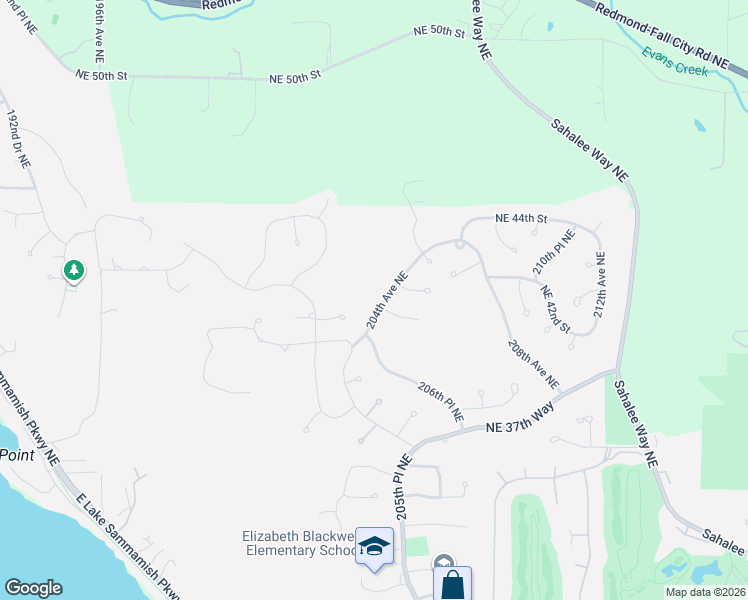 map of restaurants, bars, coffee shops, grocery stores, and more near 4010 204th Avenue Northeast in Sammamish