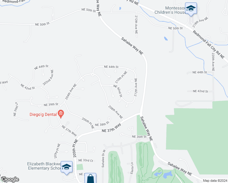 map of restaurants, bars, coffee shops, grocery stores, and more near 4118 209th Place Northeast in Sammamish