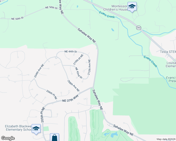 map of restaurants, bars, coffee shops, grocery stores, and more near 4203 212th Avenue Northeast in Sammamish
