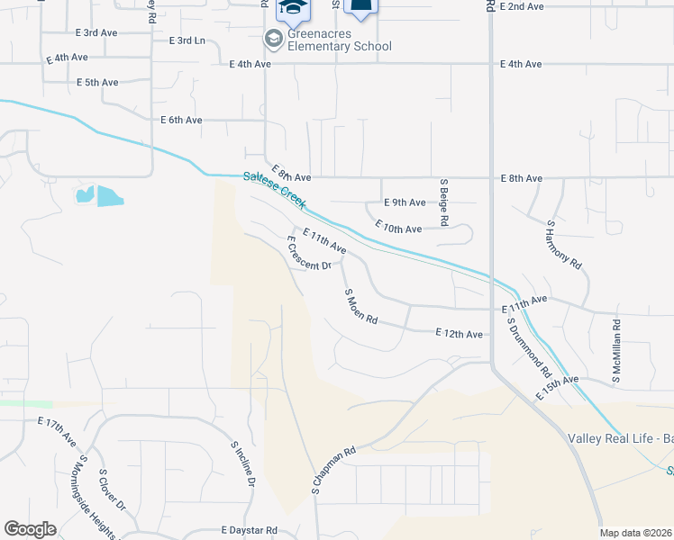 map of restaurants, bars, coffee shops, grocery stores, and more near 1108 South Moen Street in Spokane County