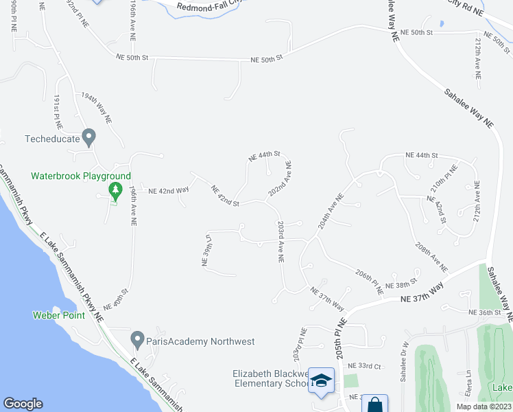 map of restaurants, bars, coffee shops, grocery stores, and more near 20141 Northeast 42nd Street in Sammamish