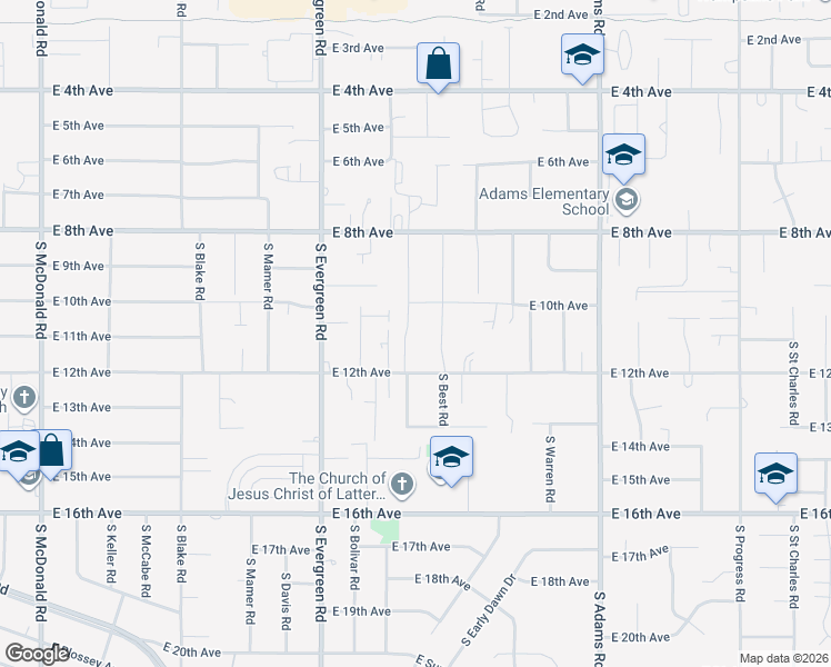 map of restaurants, bars, coffee shops, grocery stores, and more near 921 South Bannen Road in Spokane Valley