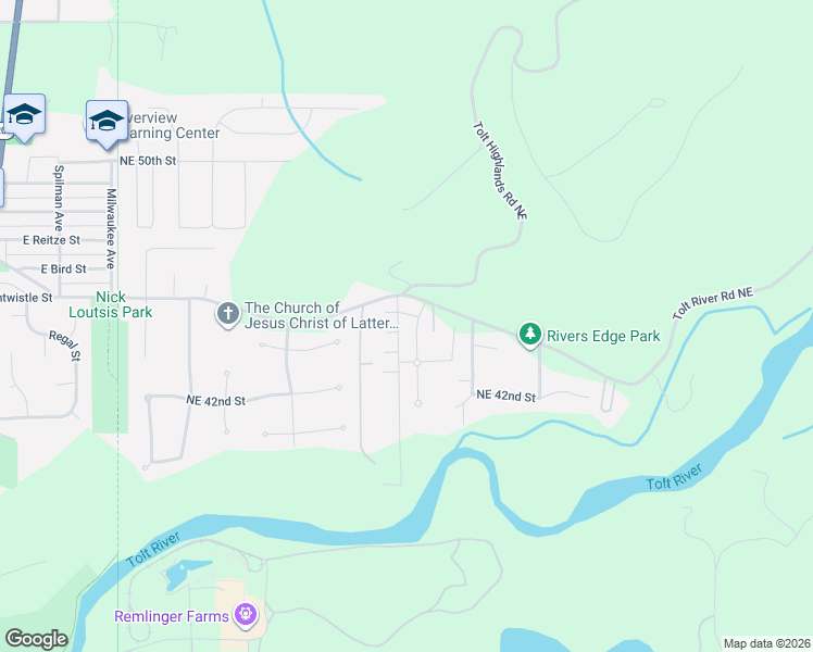 map of restaurants, bars, coffee shops, grocery stores, and more near 4351 333rd Avenue Northeast in Carnation