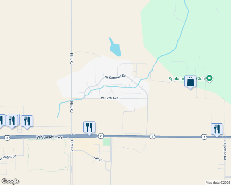 map of restaurants, bars, coffee shops, grocery stores, and more near 1107 South Soda Road in Spokane
