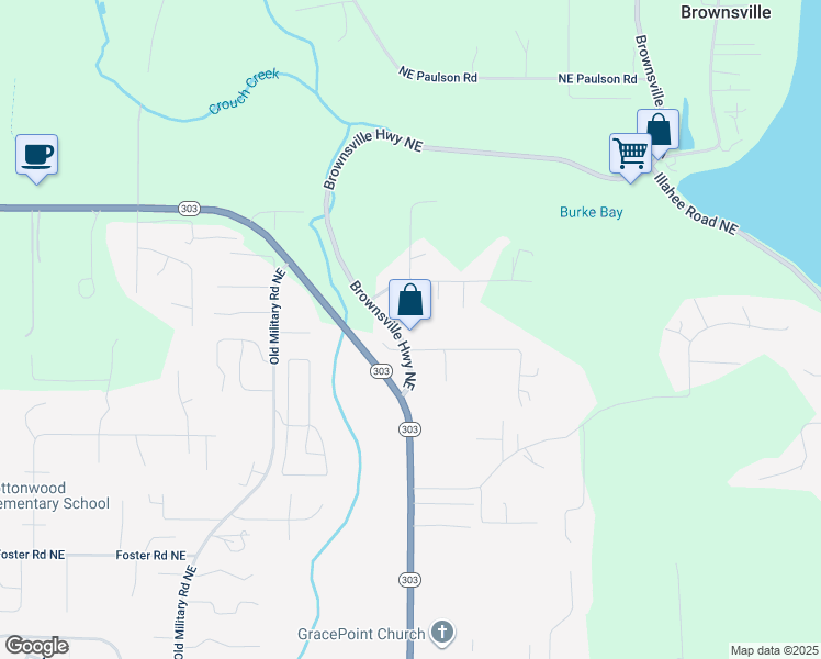 map of restaurants, bars, coffee shops, grocery stores, and more near 9226 Washington 303 in Bremerton