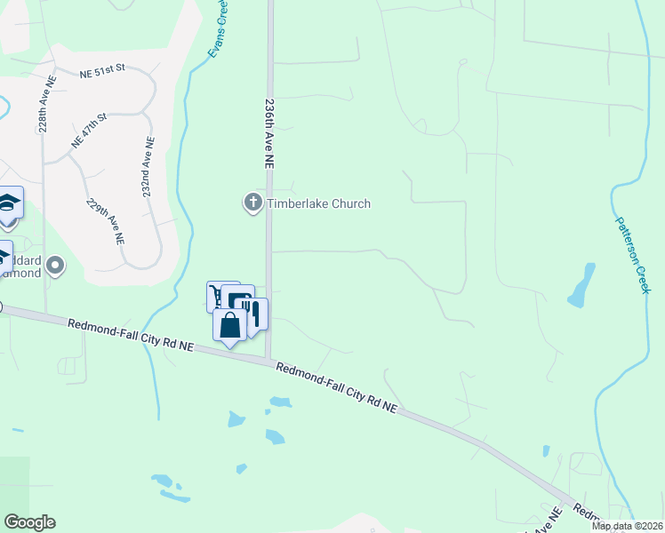 map of restaurants, bars, coffee shops, grocery stores, and more near 23811 Northeast 43rd Street in Redmond