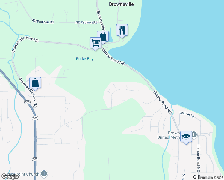 map of restaurants, bars, coffee shops, grocery stores, and more near 2564 Northeast William E Sutton Road in Bremerton