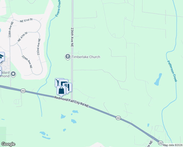 map of restaurants, bars, coffee shops, grocery stores, and more near 23915 Northeast 43rd Street in Redmond