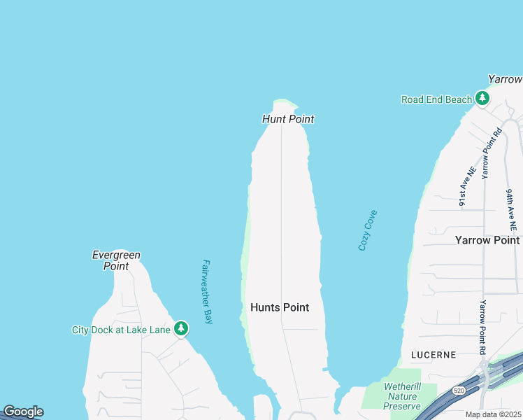 map of restaurants, bars, coffee shops, grocery stores, and more near 4039 Hunts Point Road in Hunts Point