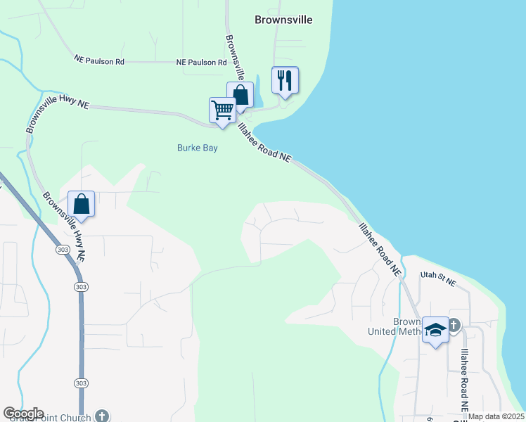 map of restaurants, bars, coffee shops, grocery stores, and more near 2564 Northeast William E Sutton Road in Bremerton