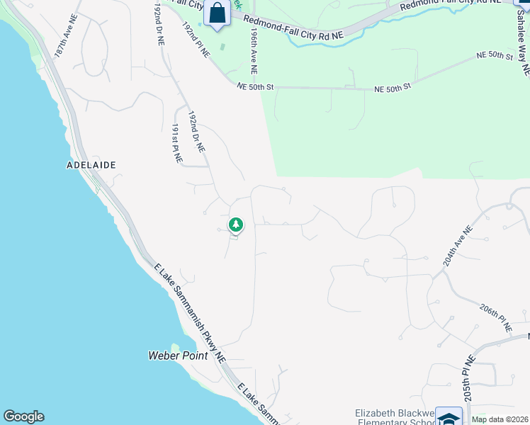 map of restaurants, bars, coffee shops, grocery stores, and more near 19712 Northeast 42nd Way in Sammamish