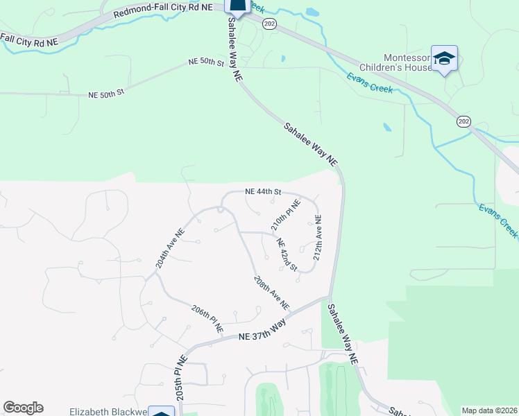 map of restaurants, bars, coffee shops, grocery stores, and more near 20820 Northeast 42nd Street in Sammamish