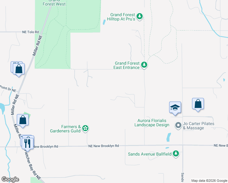 map of restaurants, bars, coffee shops, grocery stores, and more near 9641 Mandus Olson Road Northeast in Bainbridge Island