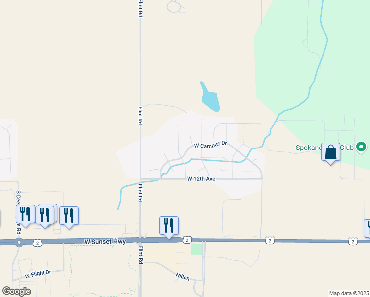 map of restaurants, bars, coffee shops, grocery stores, and more near 922 Eagles Court in Spokane