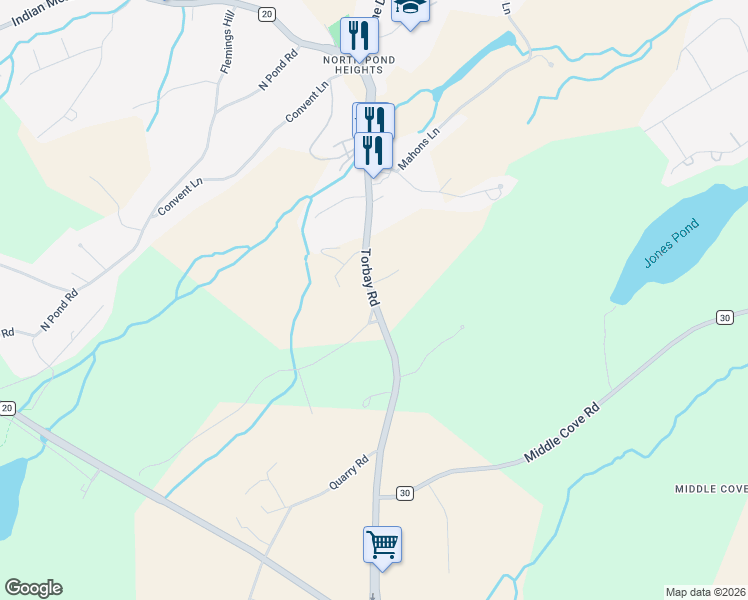 map of restaurants, bars, coffee shops, grocery stores, and more near 1148 Torbay Road in Torbay