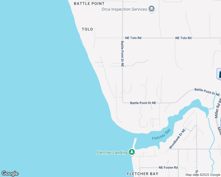 map of restaurants, bars, coffee shops, grocery stores, and more near Olympus Beach Road Northeast in Bainbridge Island
