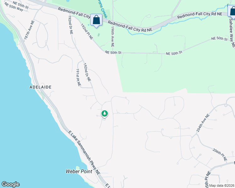 map of restaurants, bars, coffee shops, grocery stores, and more near 19656 Northeast 44th Place in Sammamish