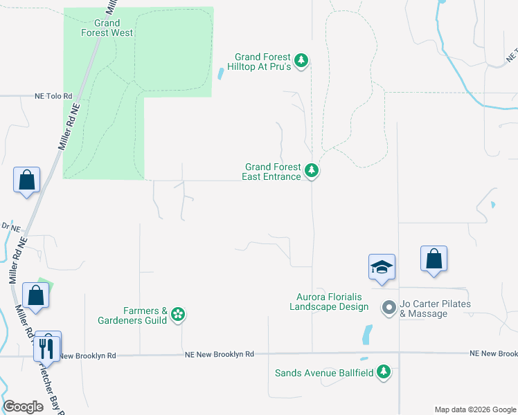 map of restaurants, bars, coffee shops, grocery stores, and more near 9641 Mandus Olson Road Northeast in Bainbridge Island