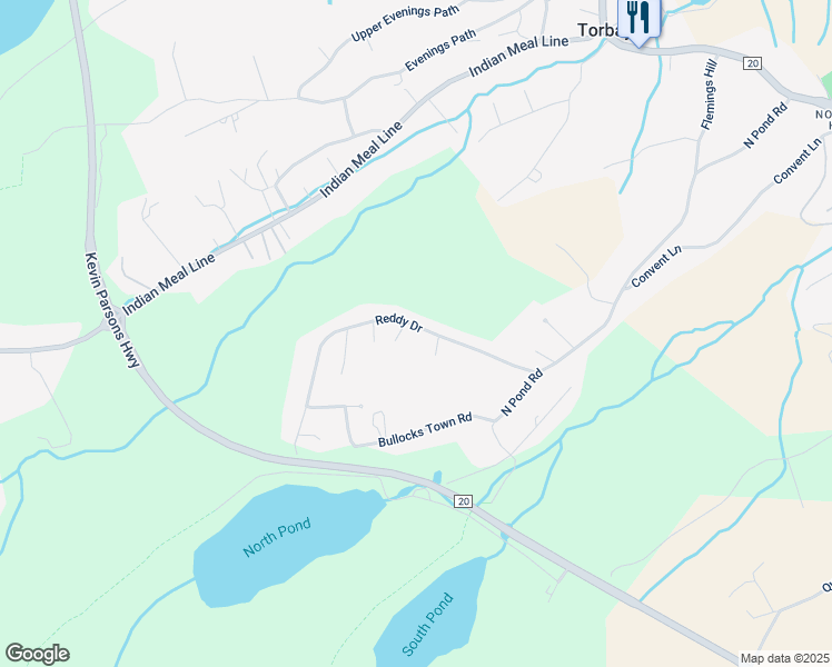 map of restaurants, bars, coffee shops, grocery stores, and more near 51 Reddy Drive in Torbay