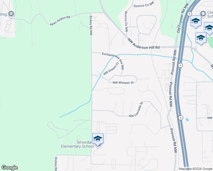 map of restaurants, bars, coffee shops, grocery stores, and more near 5145 Northwest Discovery Ridge Court in Silverdale