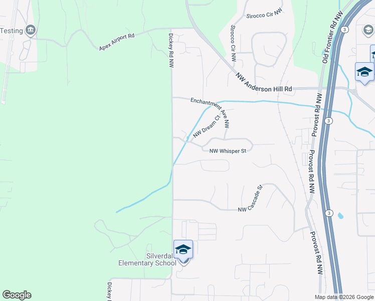map of restaurants, bars, coffee shops, grocery stores, and more near 5181 Northwest Discovery Ridge Court in Silverdale