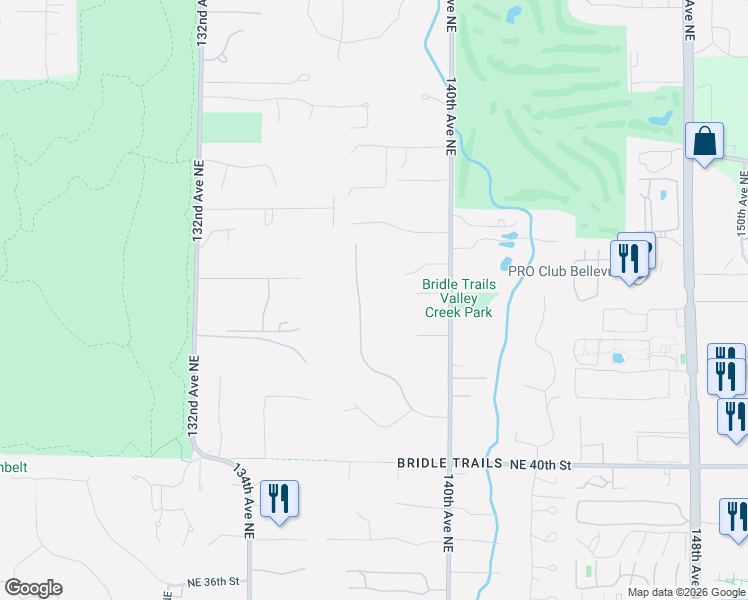 map of restaurants, bars, coffee shops, grocery stores, and more near 4434 137th Avenue Northeast in Bellevue