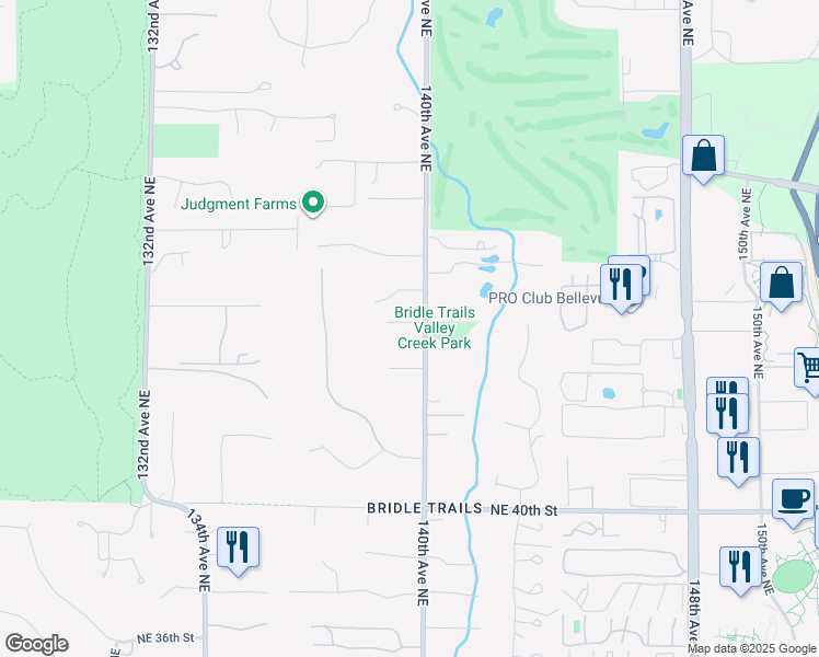 map of restaurants, bars, coffee shops, grocery stores, and more near 4425 140th Avenue Northeast in Bellevue