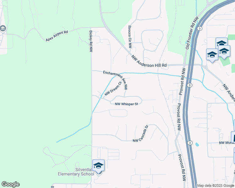 map of restaurants, bars, coffee shops, grocery stores, and more near 5132 Northwest Whisper Street in Silverdale